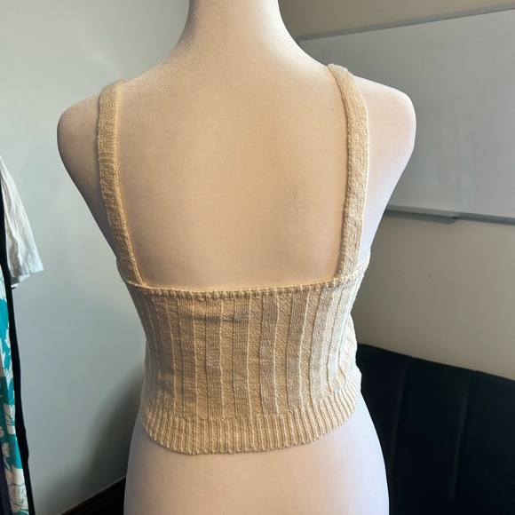 3/$15 Cream Knit Women's Crop Top - Picture 3 of 5